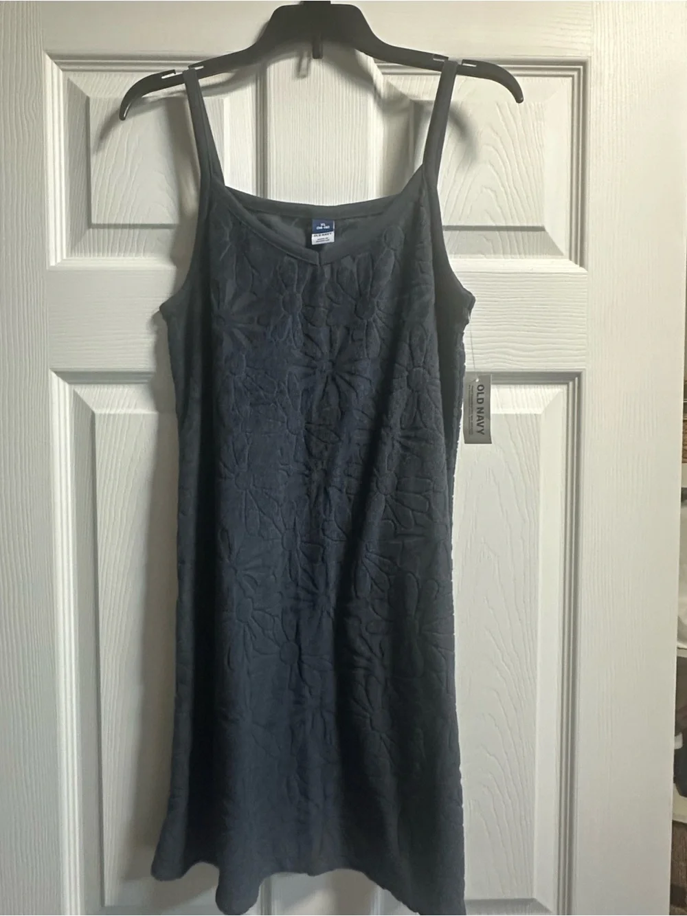 Old Navy Black Floral-Texture Tank Dress
